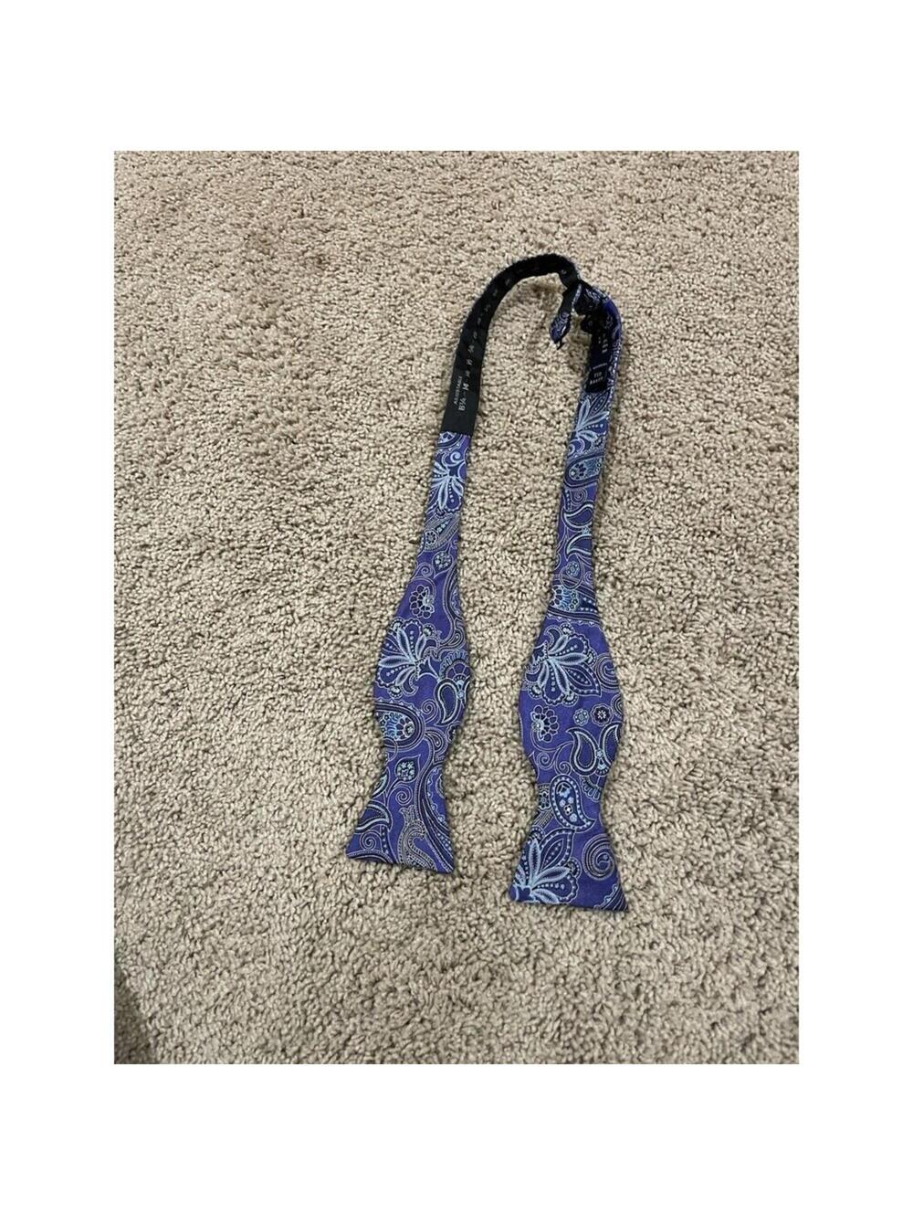 Ted Baker blue & Purple floral 100% Silk Adjustable Bow Tie